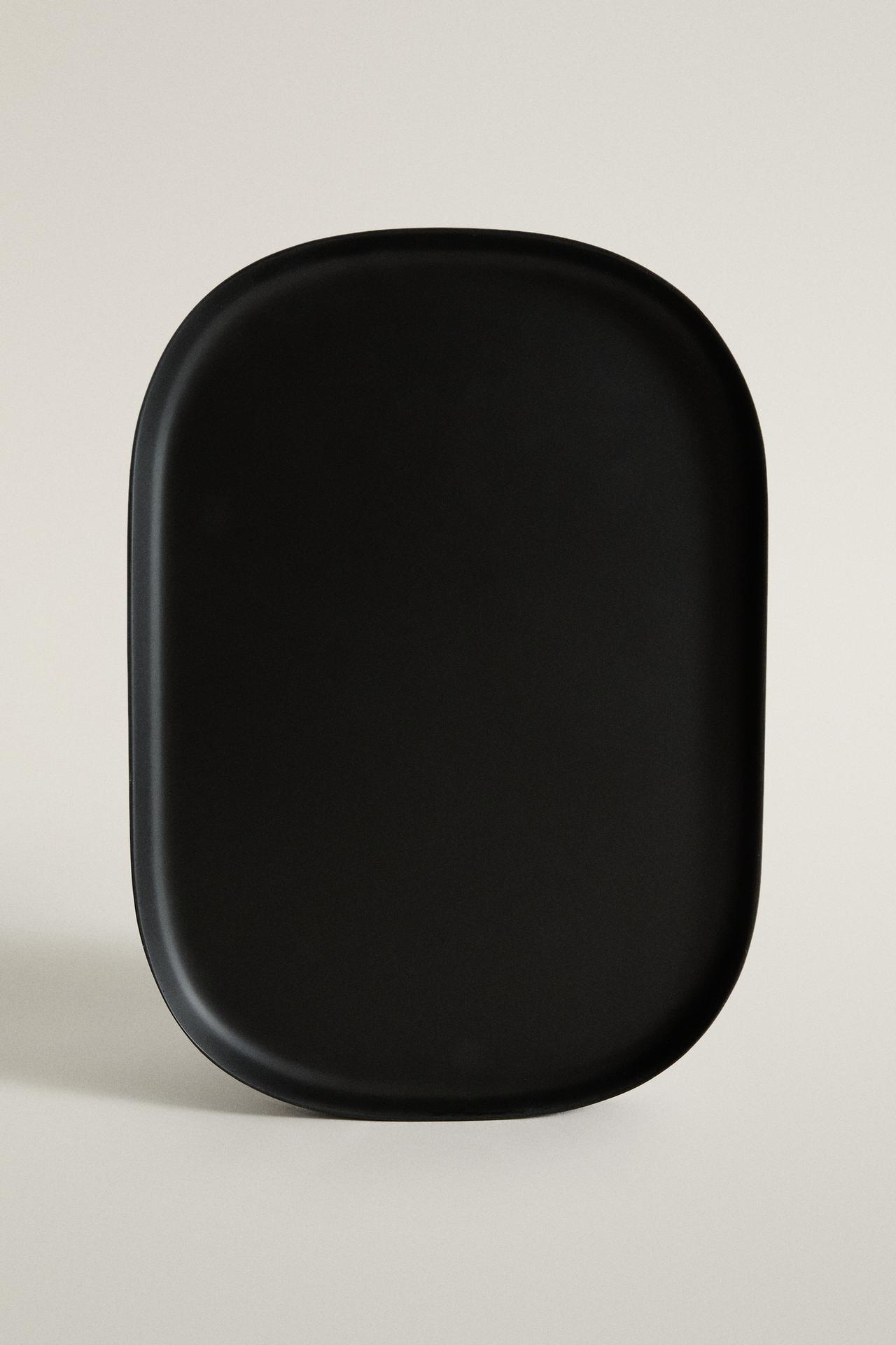 LARGE BLACK RESIN BATHROOM TRAY — Black