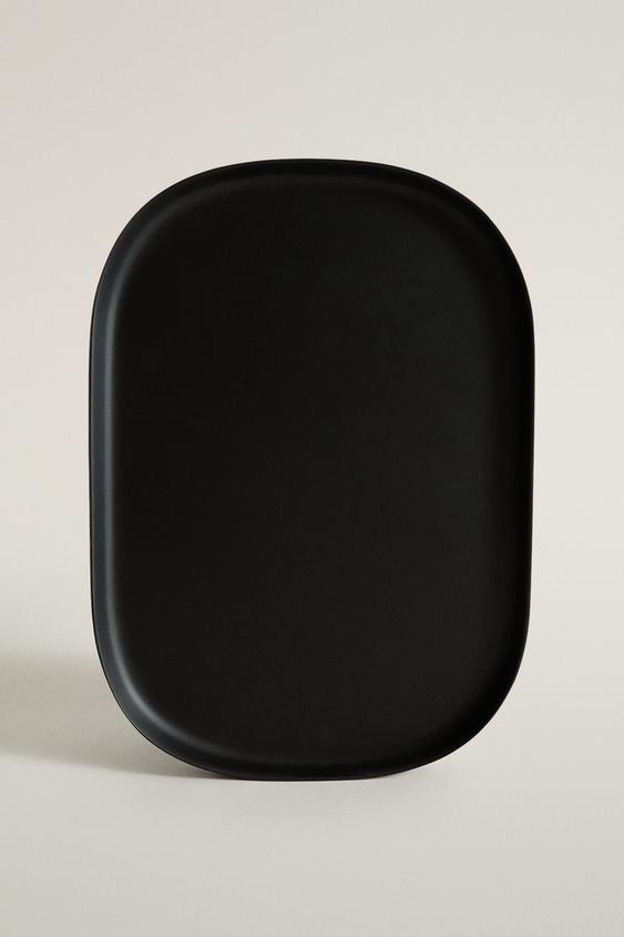 Zara LARGE BLACK RESIN BATHROOM TRAY - Black - Image 0