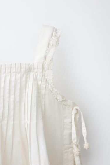 TOP JARETAS BORDADOS - Blanco roto de Zara