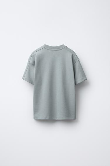 ENSEMBLE T-SHIRT ET BERMUDA INTERLOCK ÉTIQUETTE - Bleu clair de Zara - Image 2