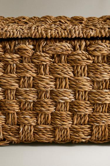 RECTANGULAR SEAGRASS BASKET WITH LID - Light beige by Zara - Image 4