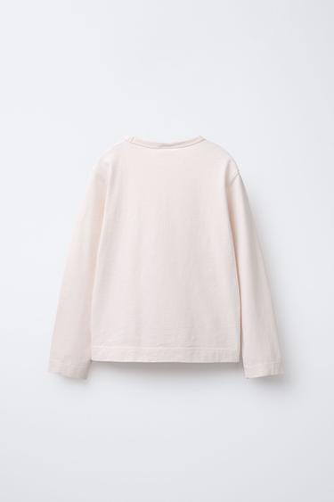 T-SHIRT UNI ÉTIQUETTE BENSIMON X ZARA - Rose pâle de Zara - Image 1