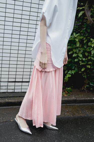 COMBINED KNIT SKIRT - Pink by Zara