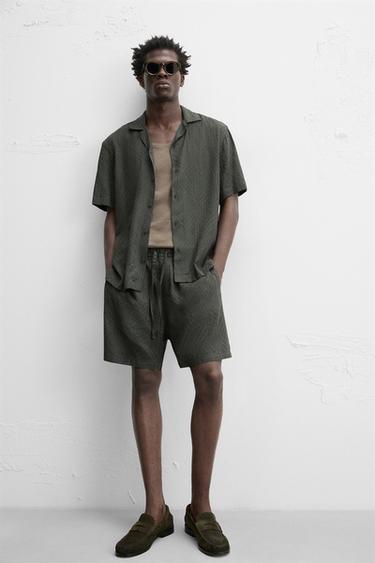 BERMUDAS JACQUARD XEOMÉTRICO - Caqui escuro de Zara