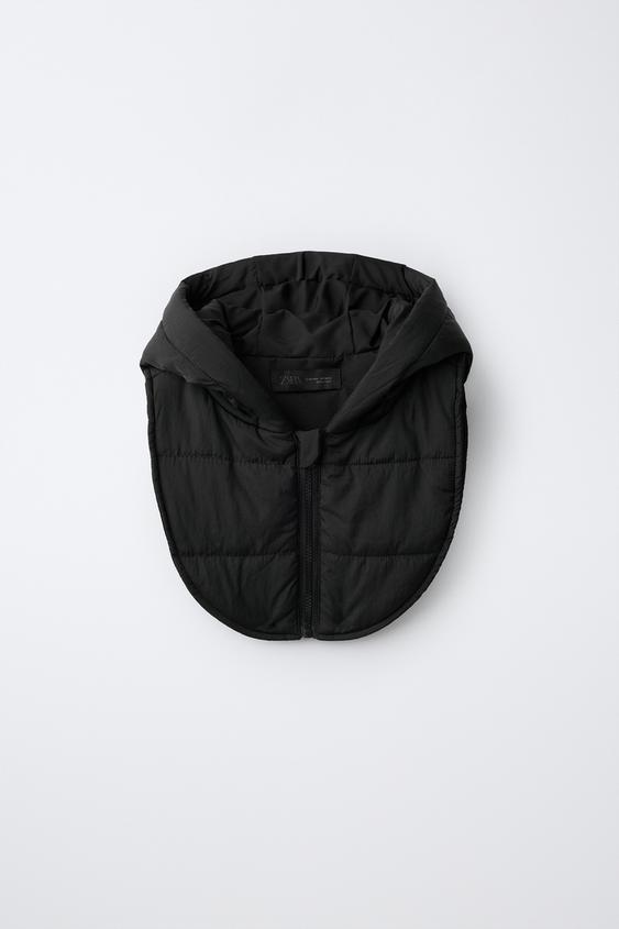 CAPUCHA ACOLCHADA DE NYLON CON CIERRE - Negro de Zara - Imagen 0