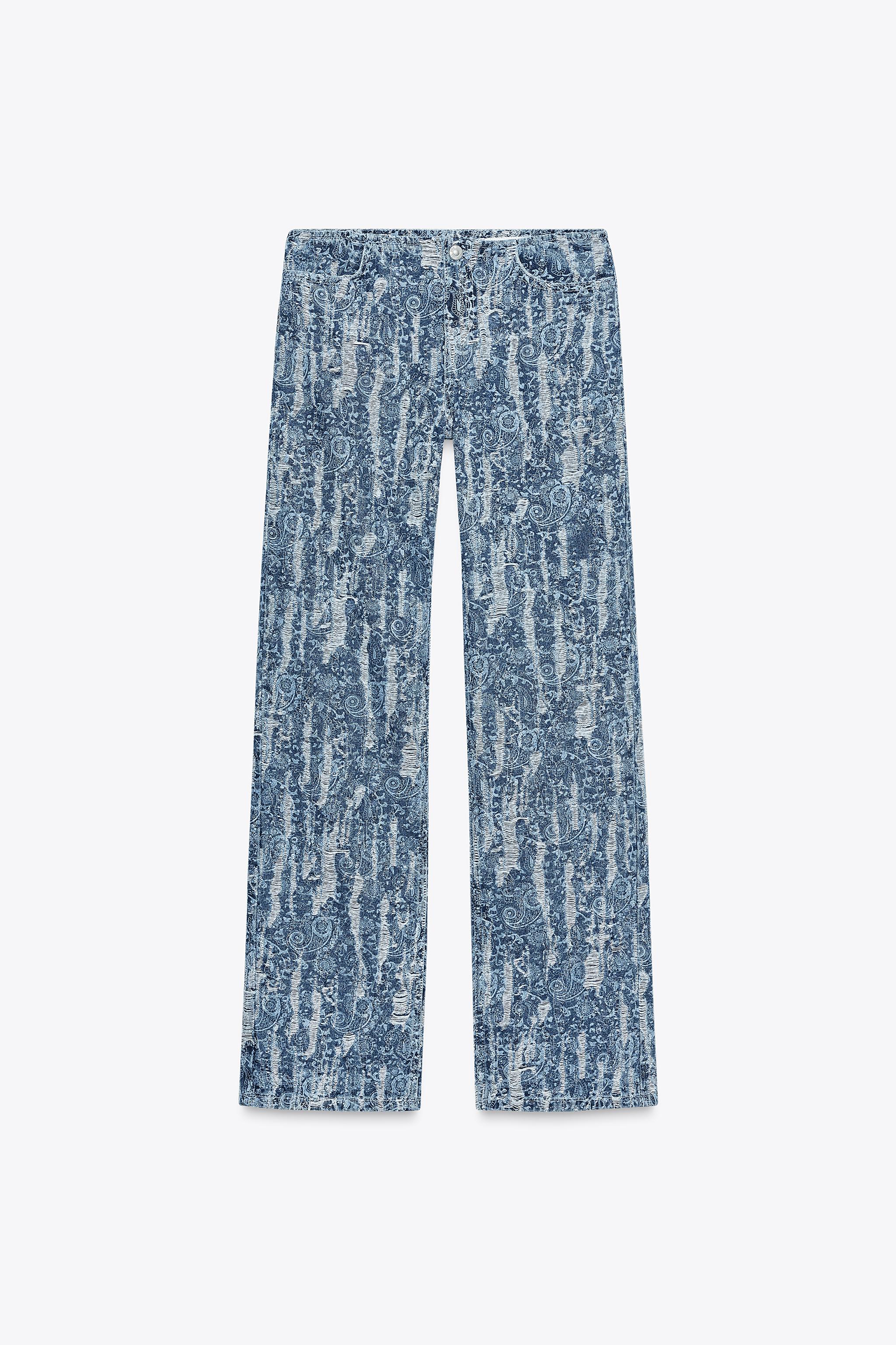 Z1975 STRAIGHT MID-RISE WORN EFFECT JEANS - Light blue