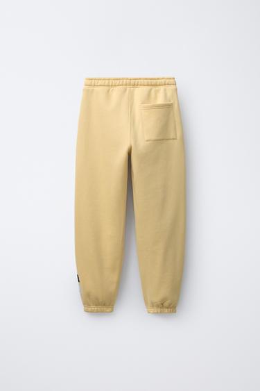 LABEL JOGGER TROUSERS - Yellow by Zara - Image 1