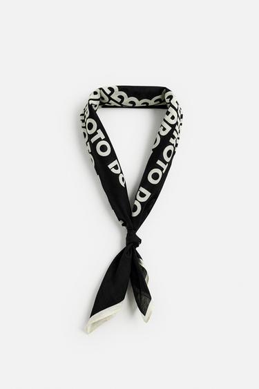 TEXT PRINT BANDANA - Black by Zara
