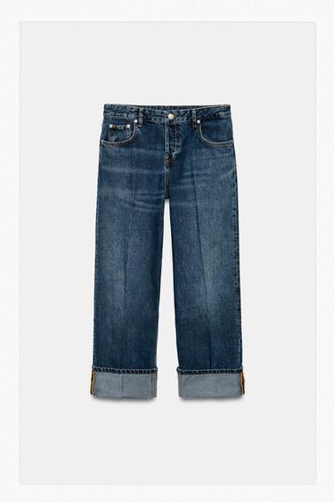 Zara ZW COLLECTION LOW-RISE STRAIGHT LEG JEANS - Blue