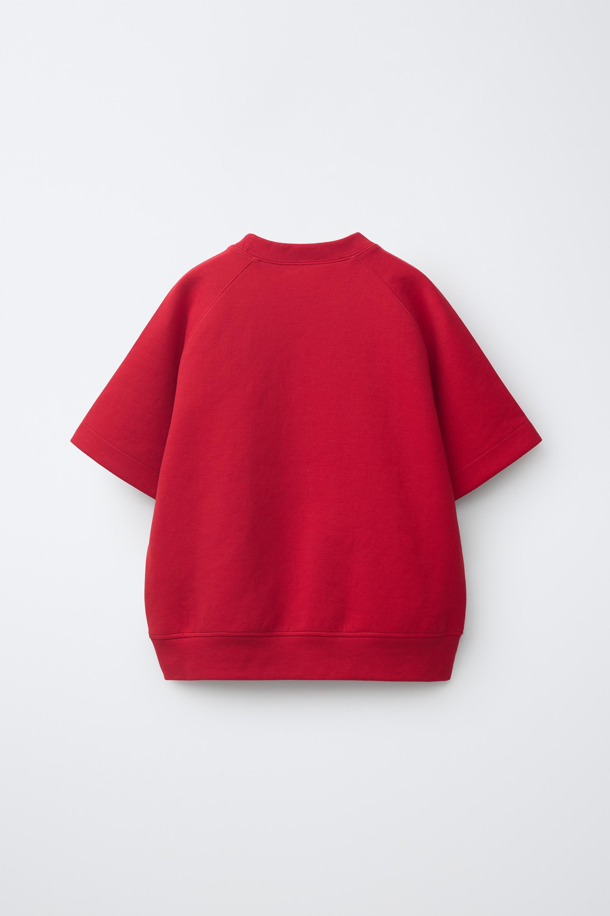 INTERLOCK SPORTY LOGO SWEATSHIRT - Red | ZARA United States