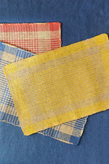 Zara CHECK PAPER PLACEMAT - Yellow
