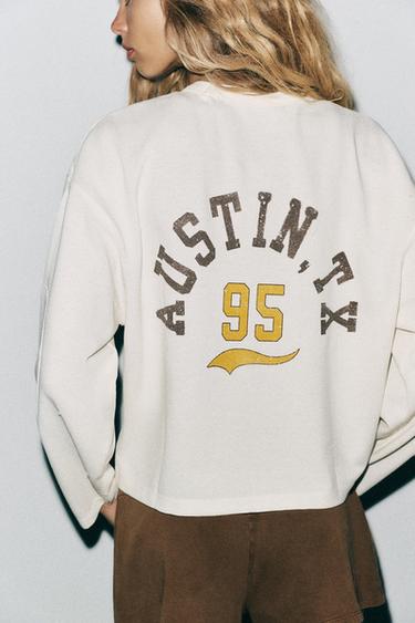 SLOGAN SWEATSHIRT - Ecru by Zara - Image 3