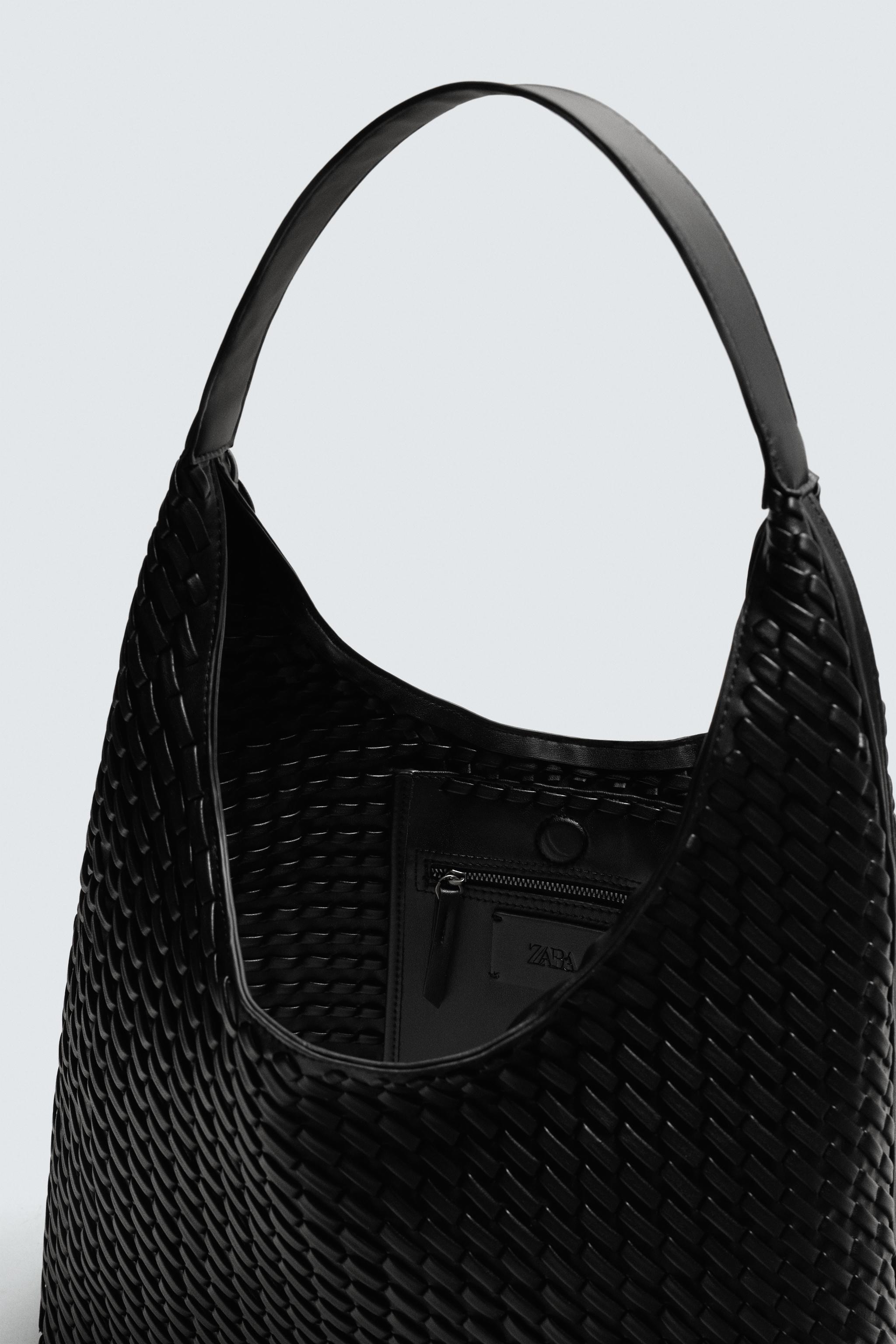 編み込みトートバッグ - ブラック | ZARA Japan / 日本 編み込みトートバッグ - ブラック | ZARA Japan / 日本