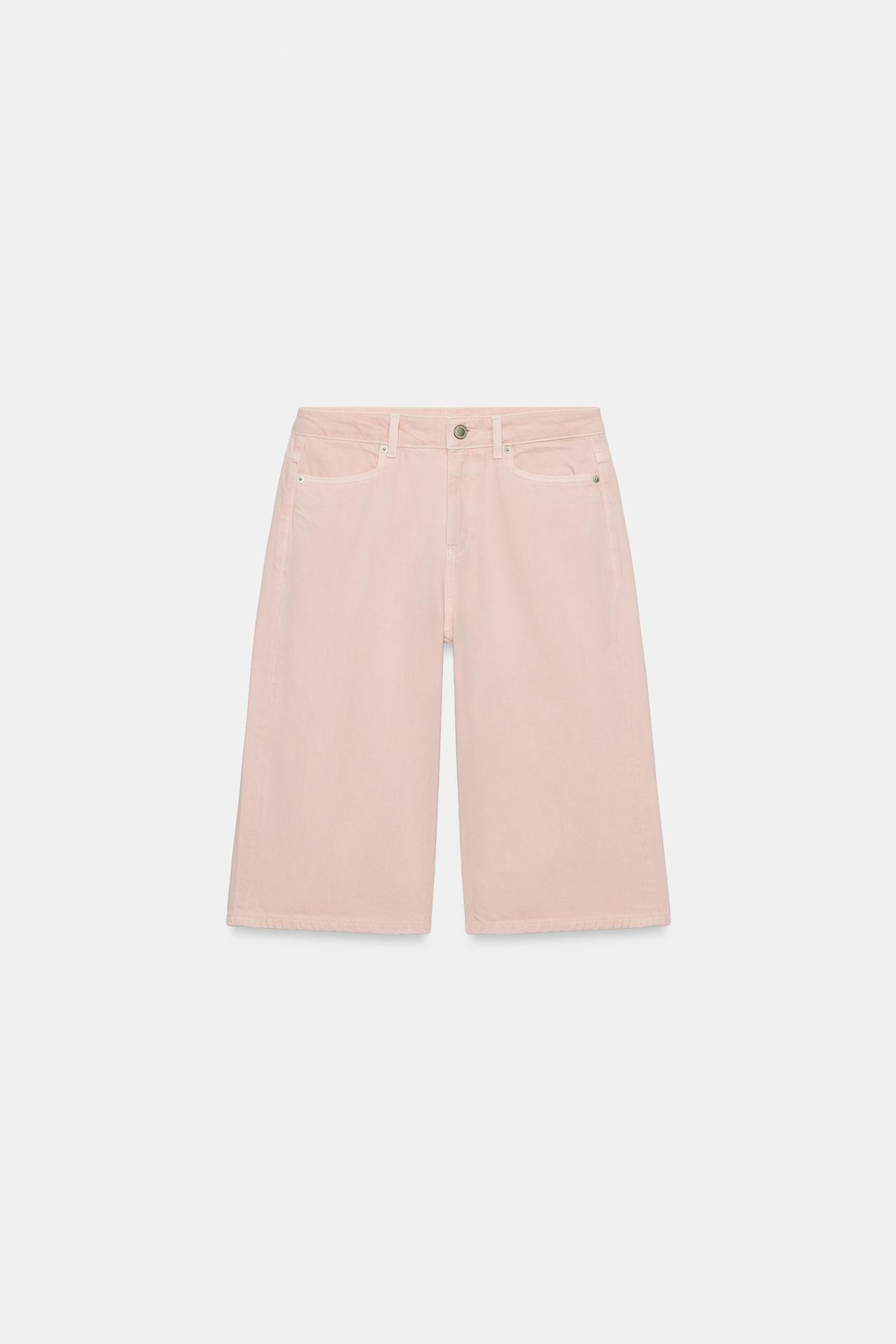 ZW COLLECTION MID-RISE DENIM SHORTS — Pink