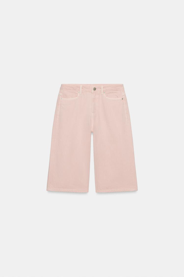 ZW COLLECTION MID-RISE DENIM SHORTS — Pink