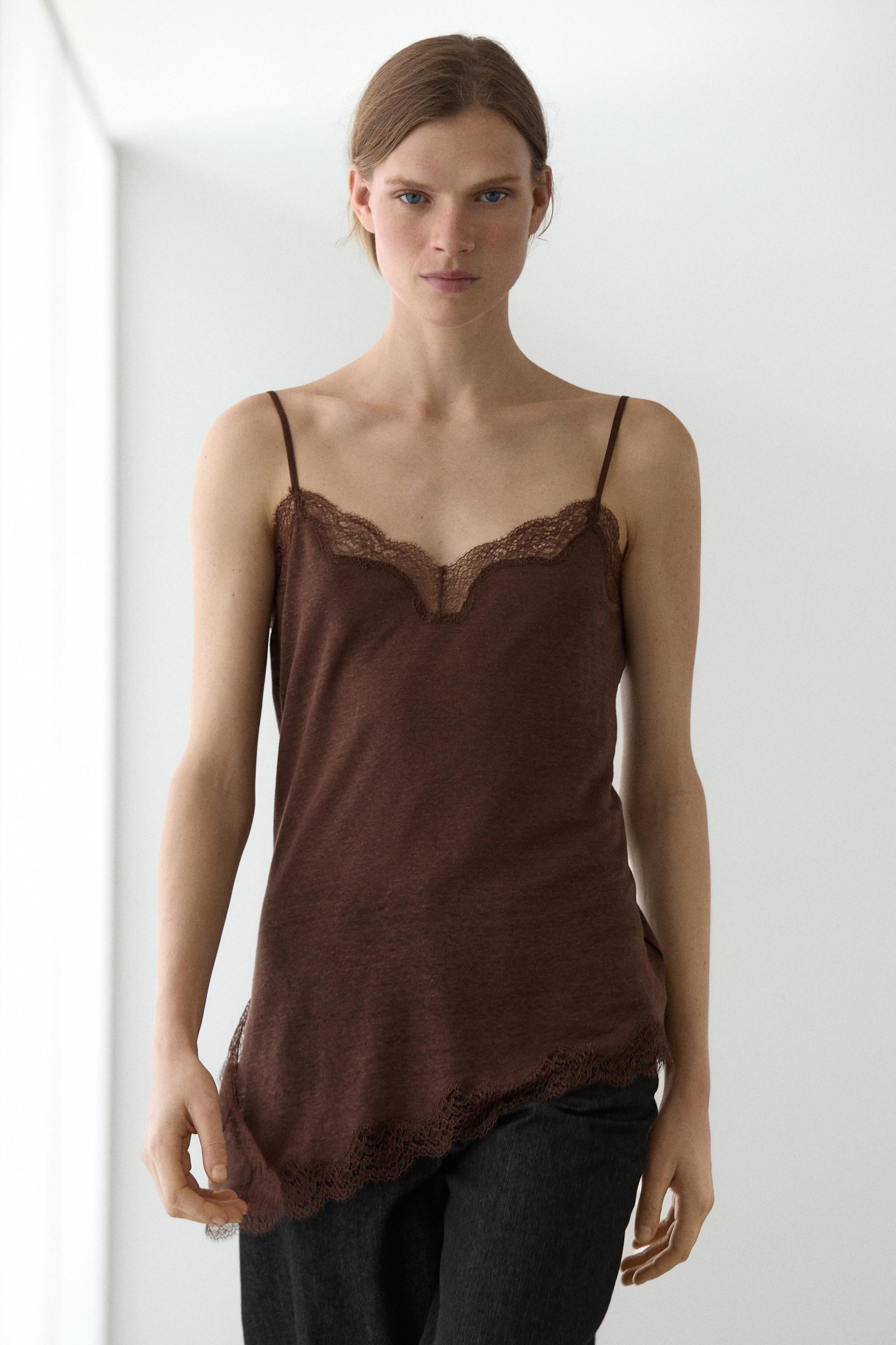 Top asymétrique en lin mélangé