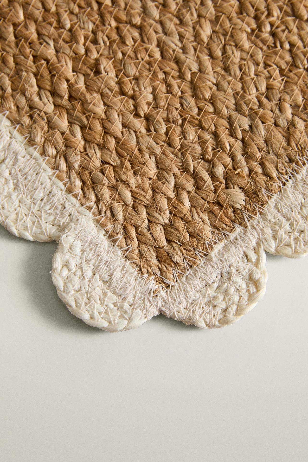 WAVY JUTE PET AREA RUG — Light beige