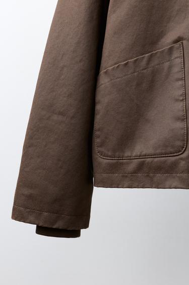 BLOUSON CIRE À COL BIMATIÈRE - Marron de Zara - Image 5