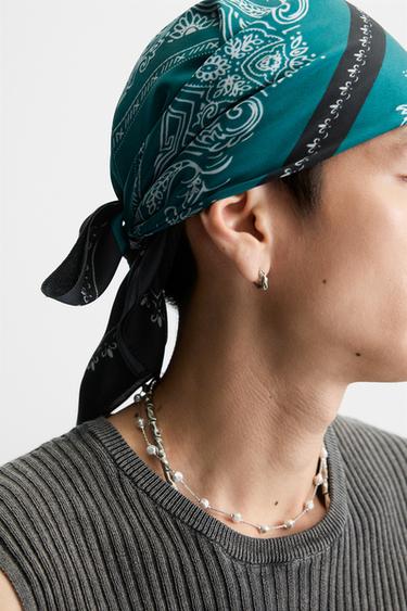 BANDANA IMPRIMÉ PAISLEY - Vert de Zara - Image 1