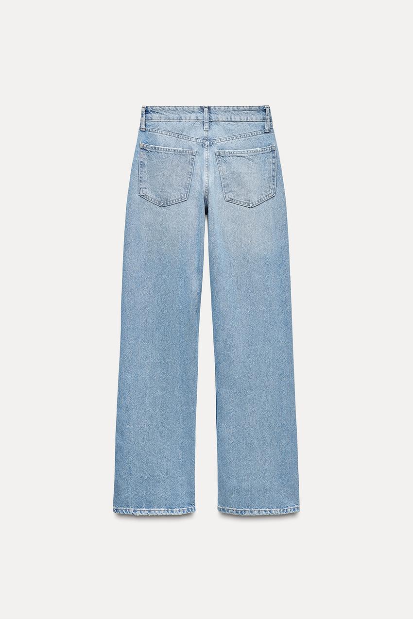 TRF MID-RISE WIDE LEG MIRROR JEANS - Blue | ZARA United States