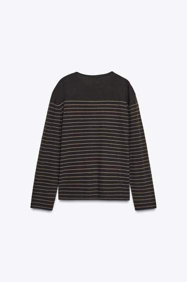 STRIPED LONG SLEEVE T-SHIRT - Stripes by Zara - Image 4