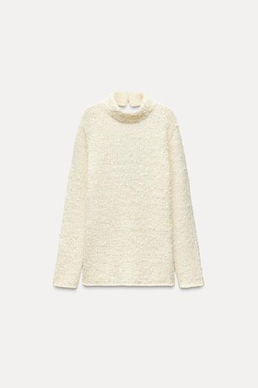 JERSEY PUNTO LENTEJUELAS - Crudo de Zara
