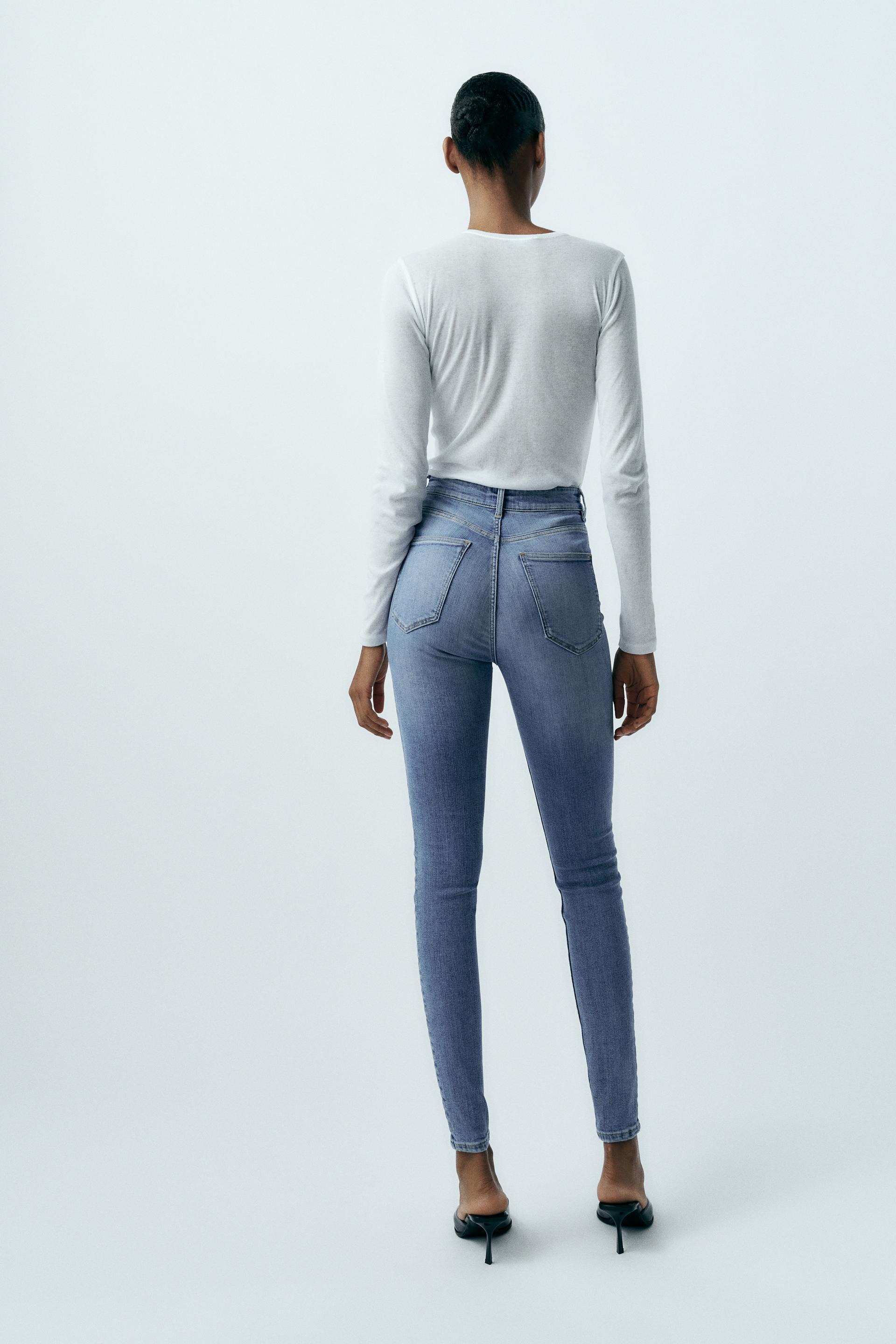 Super Skinny High Jeans - Gris denim oscuro - MUJER