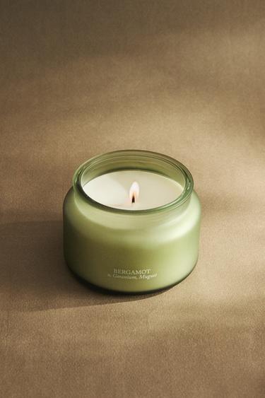 (240 G) BERGAMOT & GERANIUM, MUGUET SCENTED CANDLE - Green / Grass by Zara - Image 5