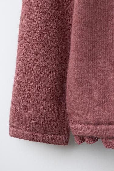 PULL EN MAILLE À DENTELLE - Rose de Zara - Image 2