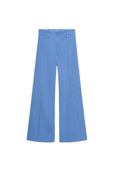 ZW COLLECTION WIDE-LEG HIGH-WAIST JEANS - Light blue by Zara