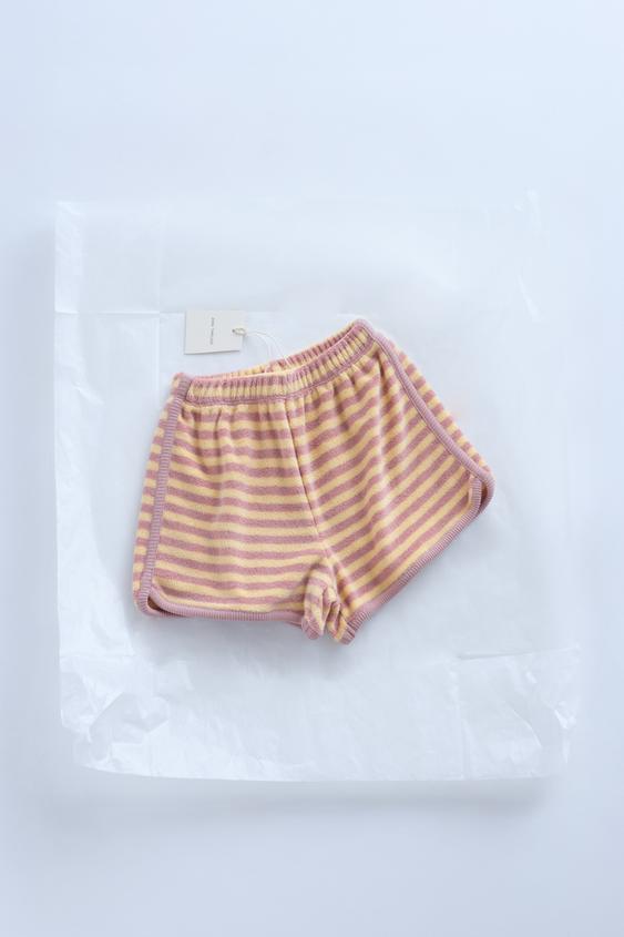 TIMELESZ - STRIPED TERRY BERMUDA SHORTS