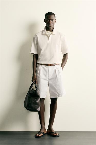 Zara REGULAR FIT JACQUARD POLO SHIRT - Oyster-white - Image 0