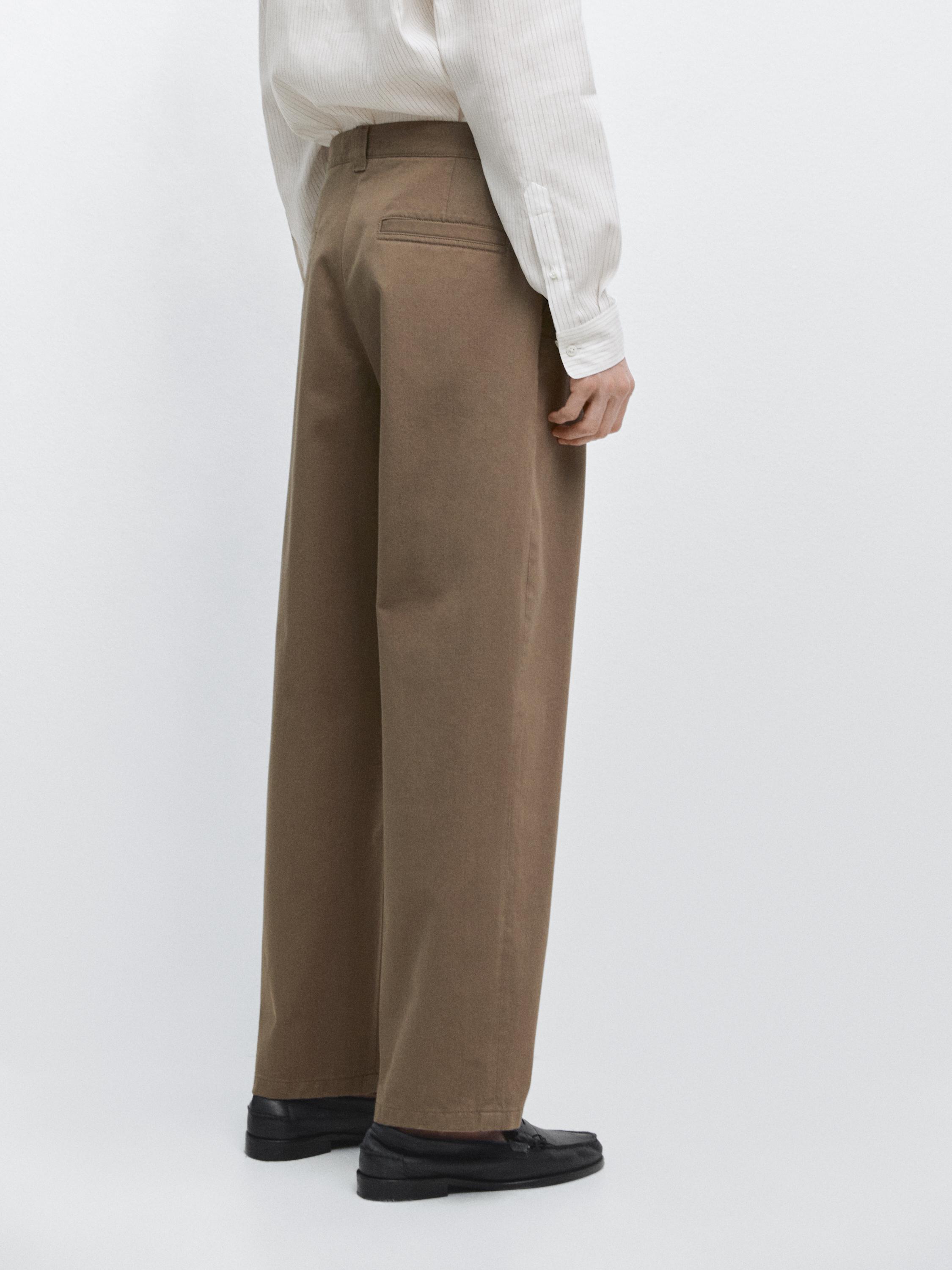 Relaxed fit cotton trousers