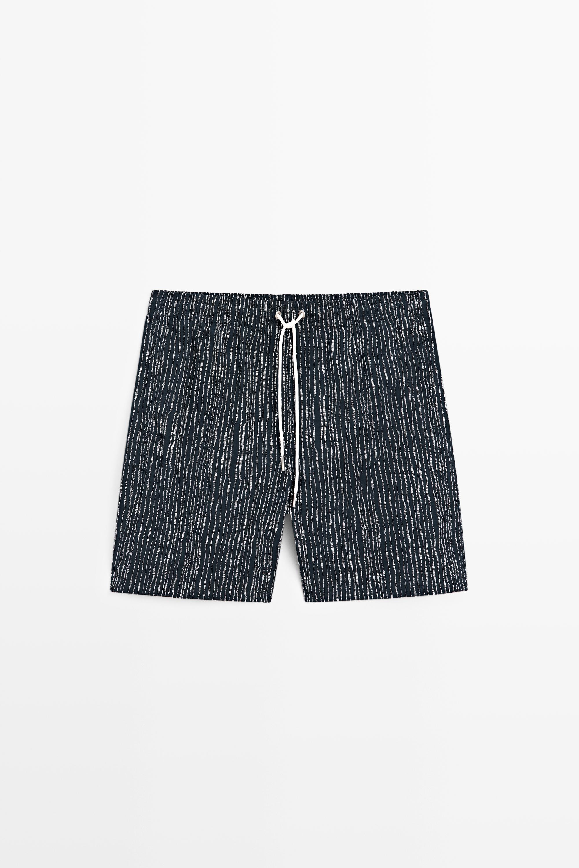 Printed swimming trunks — Navy blue