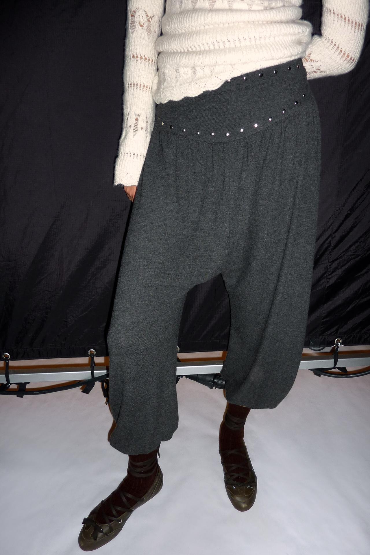 STUDDED  PANTS — Dark anthracite