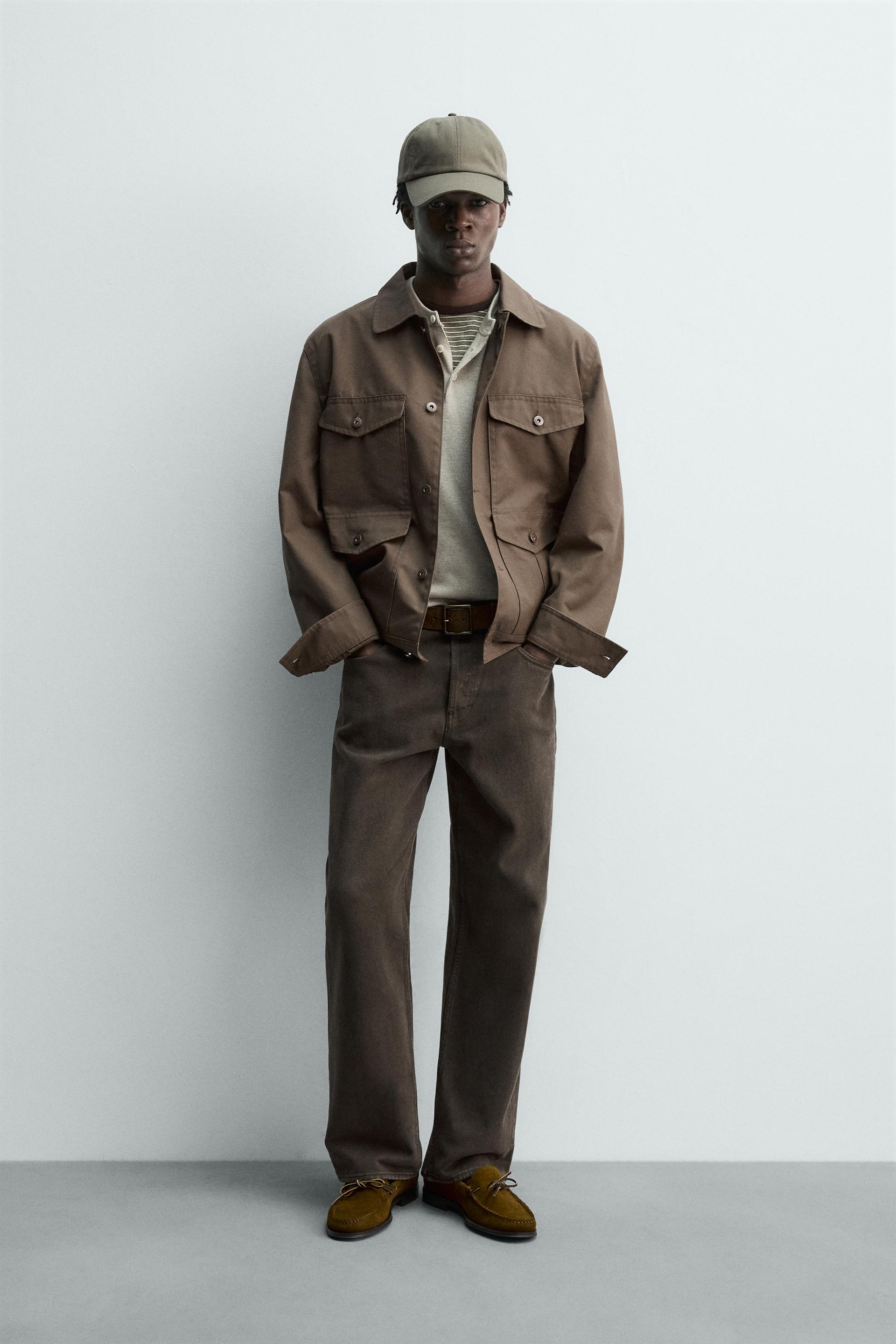 Waxed-Effect Jacket With Pockets