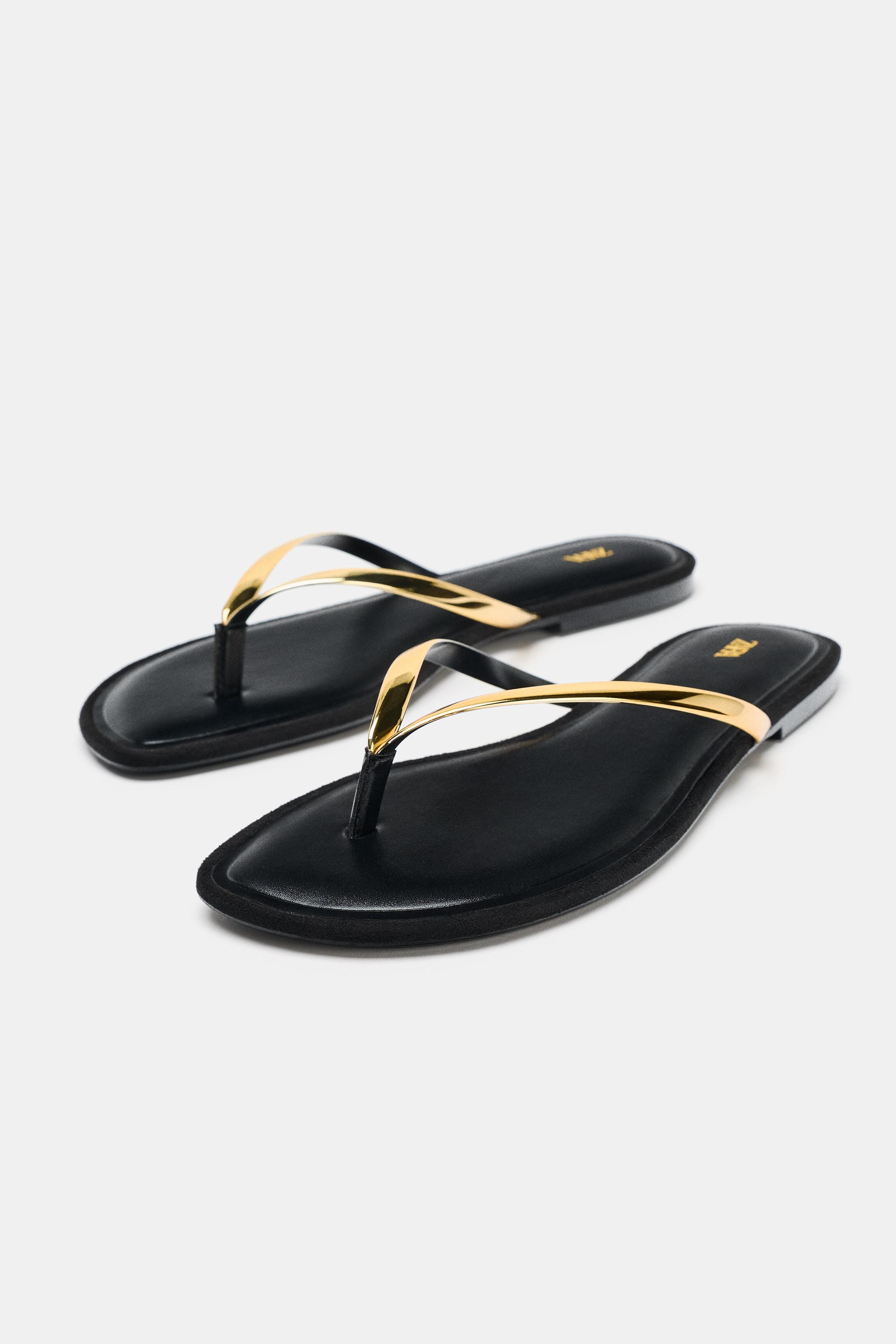 METALLIC DETAIL SLIDE SANDALS