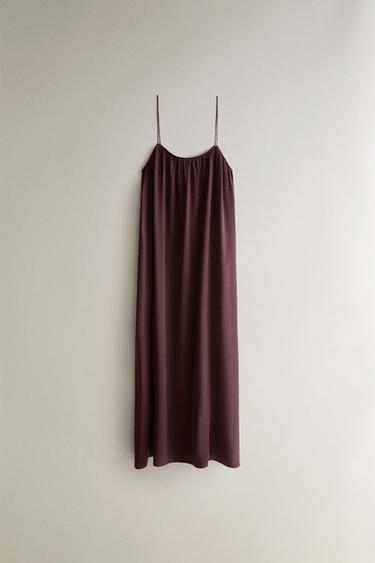 CHEMISE DE NUIT BRETELLES SOIE MÛRE - Bordeaux de Zara - Image 0
