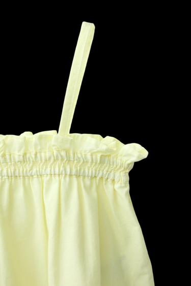 Zara EMBROIDERED TOP - Lime green