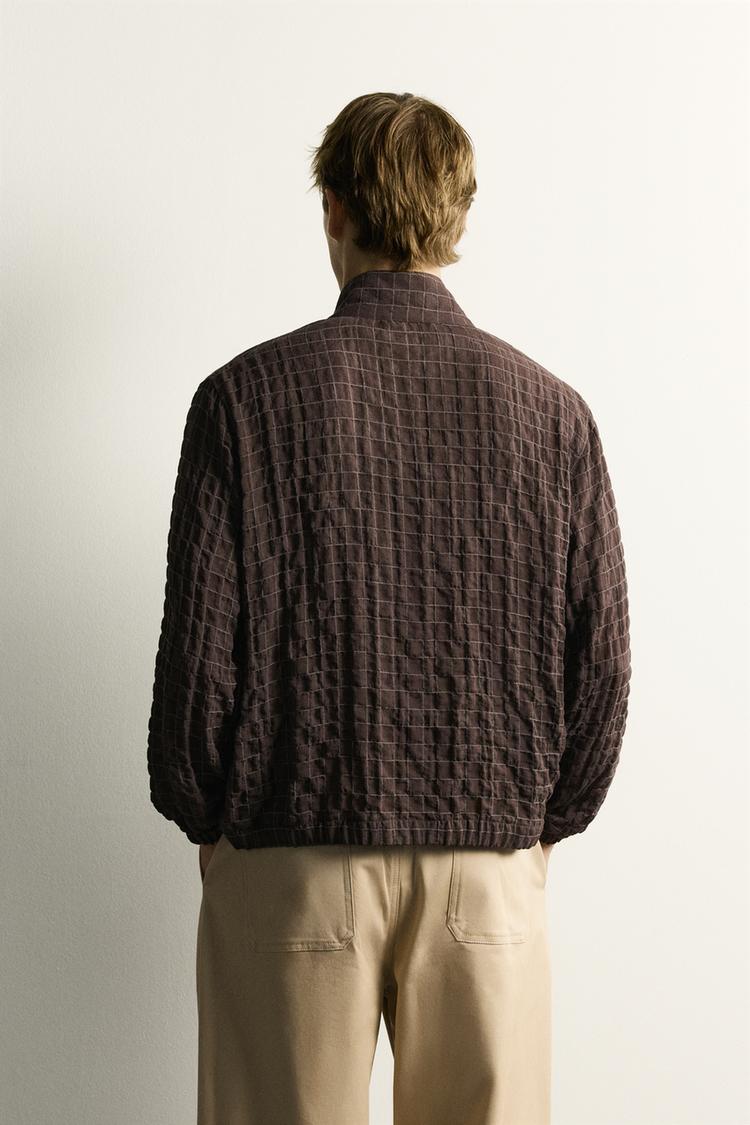 Chaqueta de cuadros de corte cropped 3