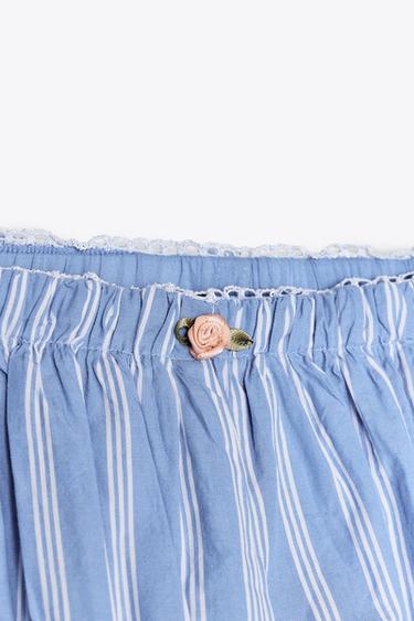 STRIPED MINI VOLUME SHORTS - Blue/White by Zara - Image 7