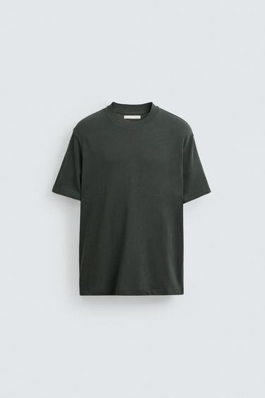 CAMISETA PUNTO REGULAR FIT - Petróleo de Zara - Imagen 0