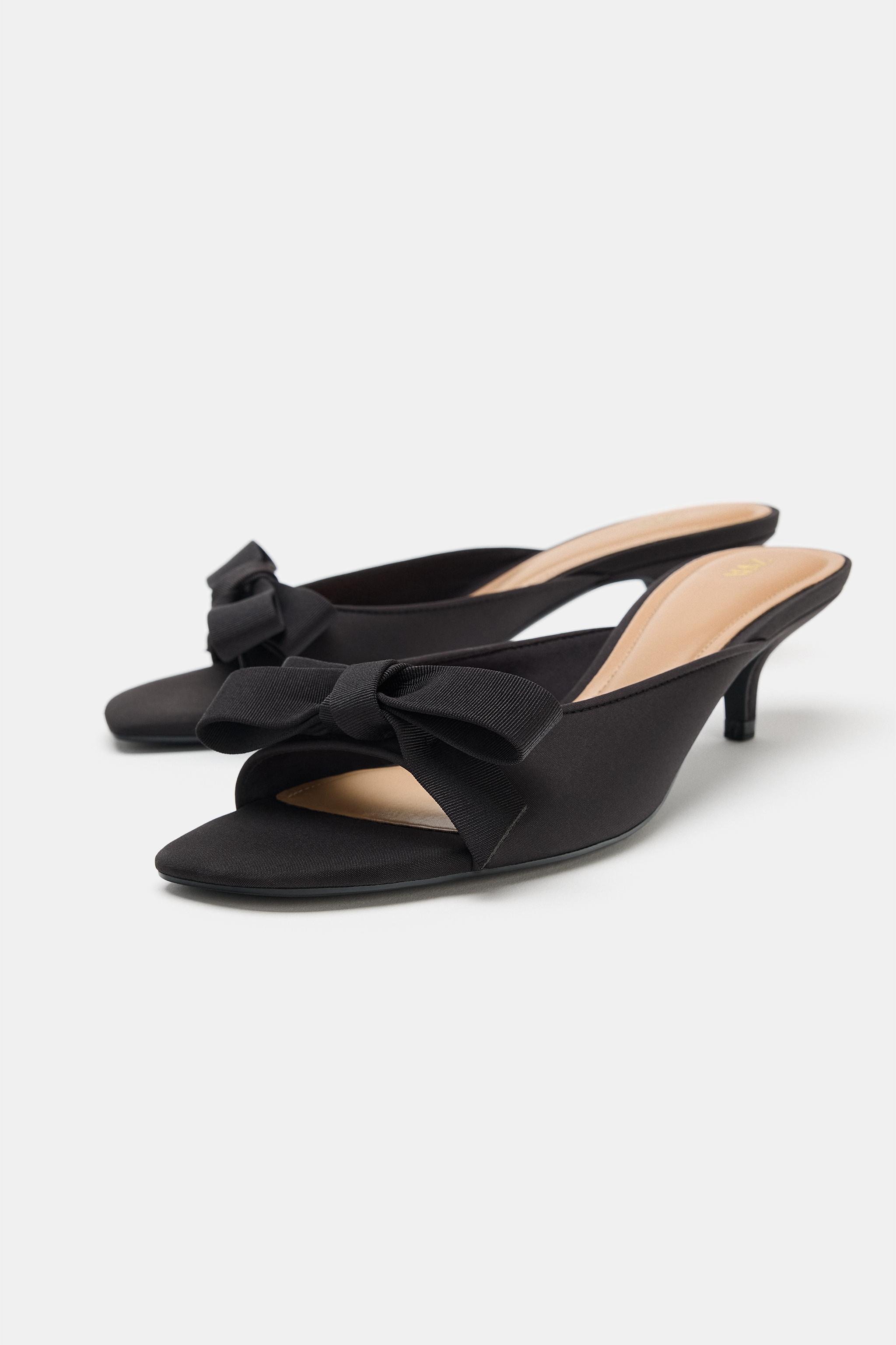 Женские сандалии Zara BOW HEELED SANDALS — фото 4