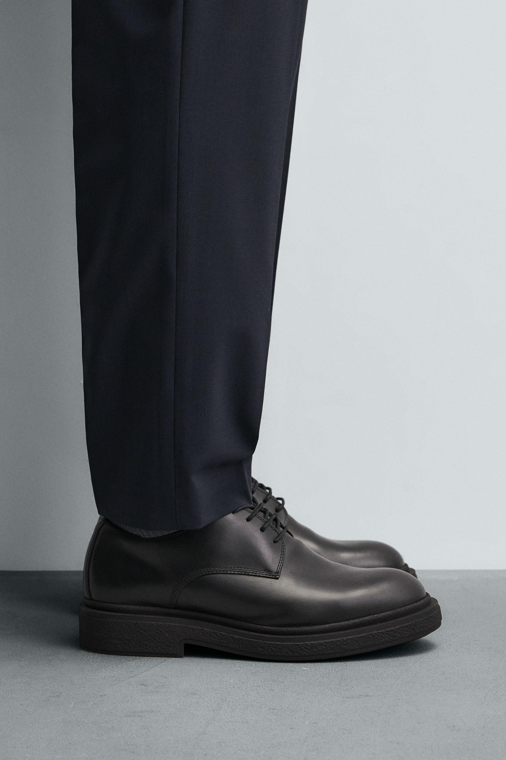 レザーチャンキーシューズ - ブラック | ZARA Japan / 日本