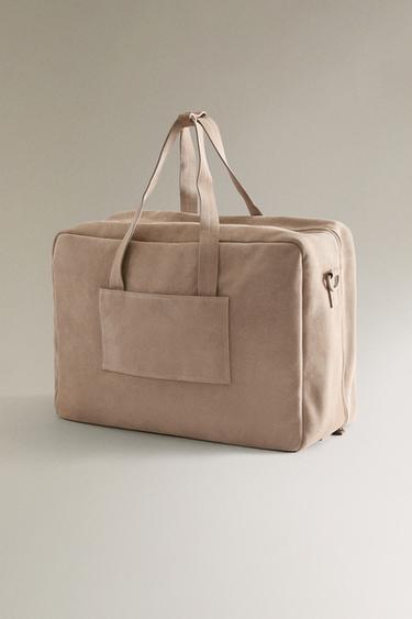 SAC DE VOYAGE CROÛTE DE CUIR - Blanc écru de Zara - Image 3
