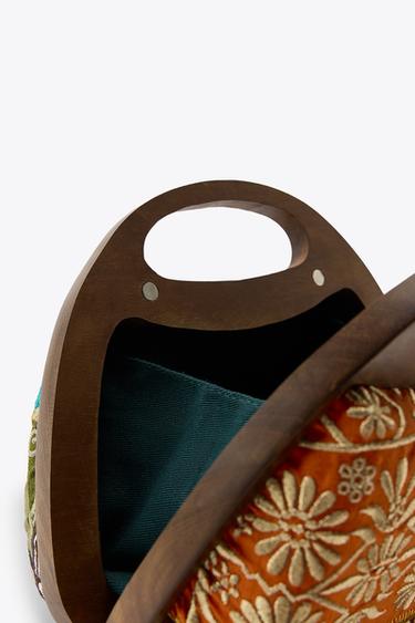 EMBROIDERED WOODEN BOX BAG - Multicoloured by Zara - Image 4