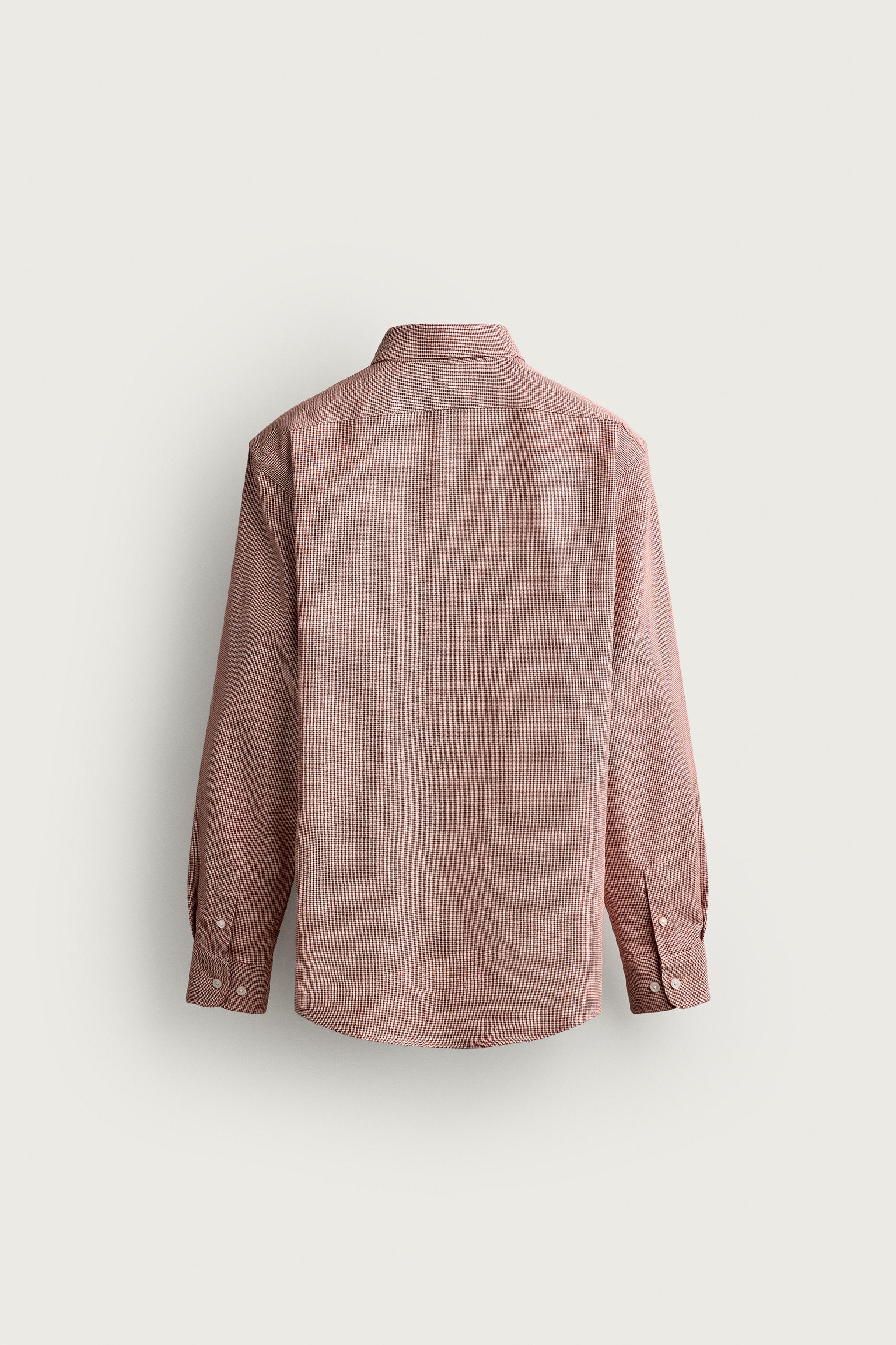 Мужские рубашки Zara HOUNDSTOOTH REGULAR FIT SHIRT — фото 7