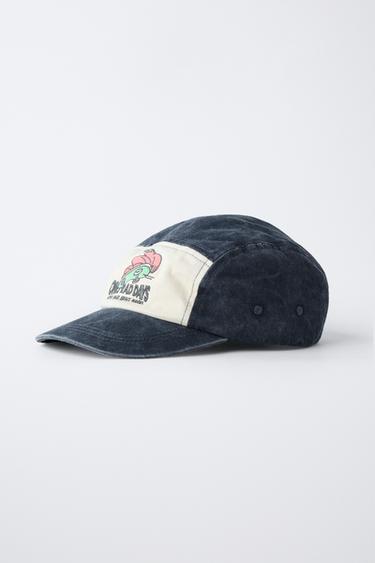WASHED EFFECT EMBROIDERED CAP - Blue by Zara - Image 1