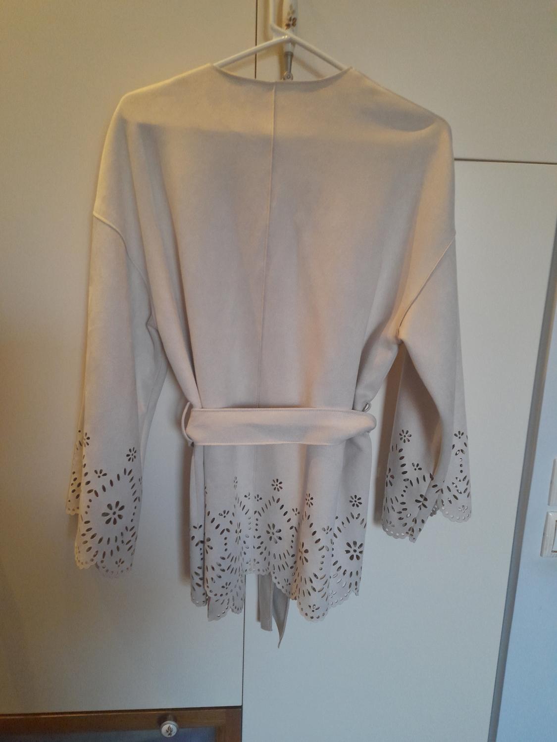 OPENWORK SUEDE-EFFECT TRENCH COAT - Image 2