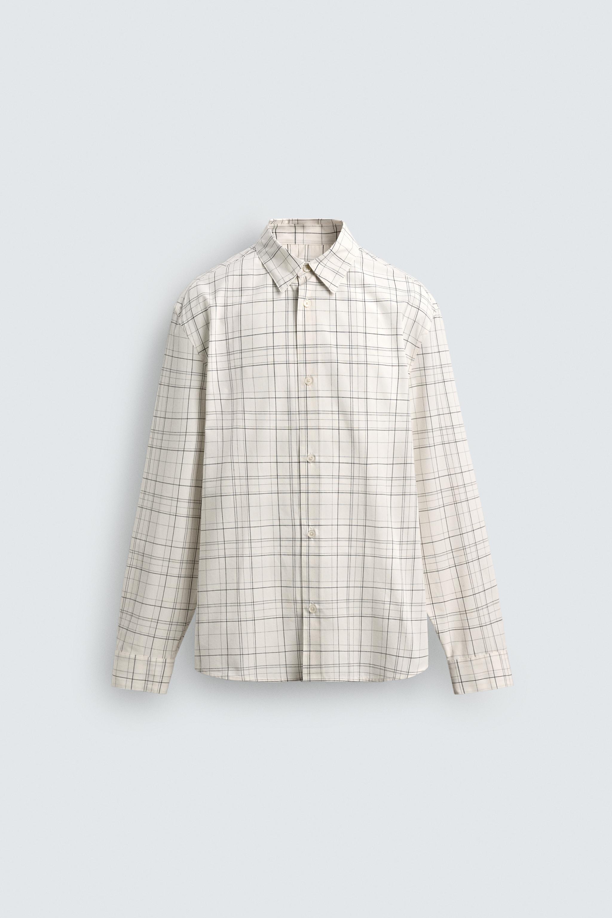 Relaxed FIT Check Shirt - White